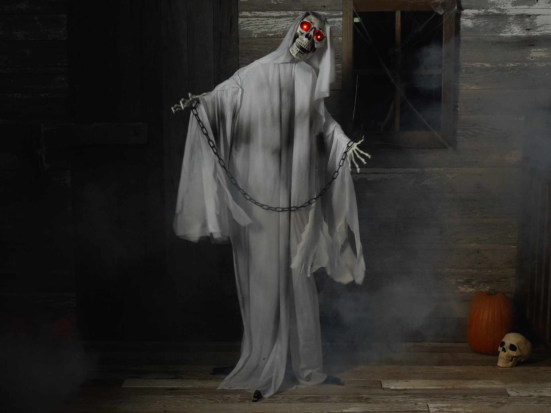 FUN3302 Chained Ghost Animatronic Halloween Decoration